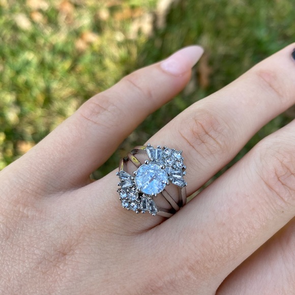 NEW 925 Silver Wedding Ring  White Sapphire - Picture 3 of 6